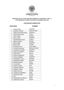 Listado de Aspirantes - Universidad Complutense de Madrid