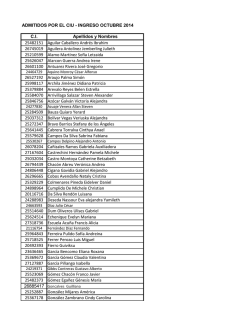 ADMITIDOS POR EL CIU - INGRESO OCTUBRE 2014 C.I. Apellidos