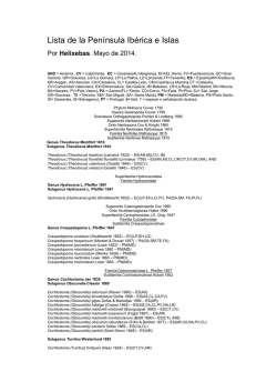 Lista de la Pen&iacute;nsula Ib&eacute;rica e Islas - Malacowiki