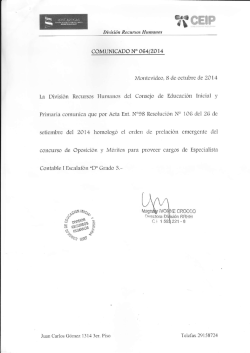 Orden de prelaci&oacute;n emergente del concurso de Oposici&oacute;n y M&eacute;ritos