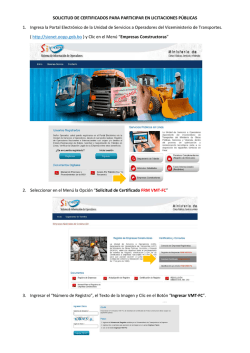 Manual para Solocitar Certificado - SIO - Net - Ministerio de Obras