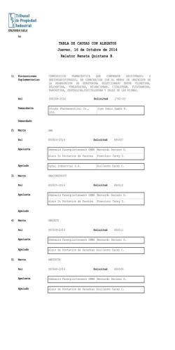 TABLA DE CAUSAS CON ALEGATOS Jueves, 16 de Octubre de