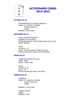 actividades curso 2014-2015 - Asociacion de Tai Ji jing qi shen