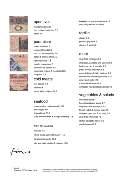 aperitivos para picar cold meats seafood tortilla meat - Fino