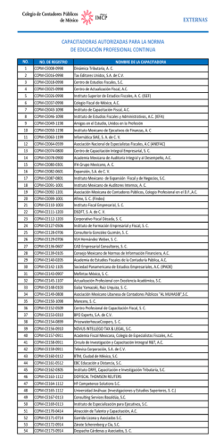 Externas. - Colegio de Contadores P&uacute;blicos de M&eacute;xico