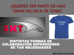 &iquest;QUIERES SER PARTE DE UNA GRAN ESCUELA DE TENIS? - GMT