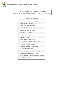Calendario de Competici&oacute;n - CD Pueblo Nuevo