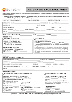 Updated return form 2014 - SureGrip Footwear