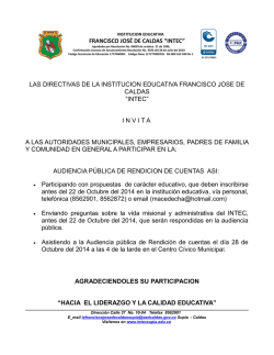 Audiencia p&uacute;blica - instituci&oacute;n educativa FRANCISCO JOS&Eacute; DE