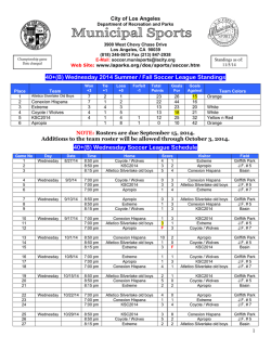 Wednesday 40+ B - City of Los Angeles Department of Recreation
