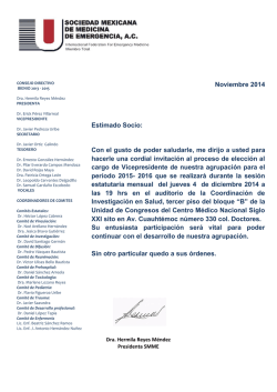 Noviembre 2014 Estimado Socio: Con el gusto de poder saludarle