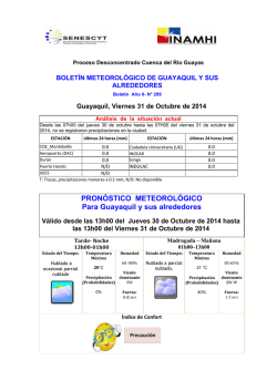 BOLET&Iacute;N METEOROL&Oacute;GICO DE GUAYAQUIL Y SUS