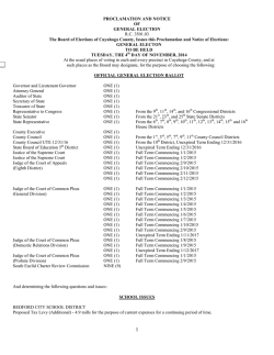 PROCLAMATION AND NOTICE OF GENERAL ELECTION R.C.