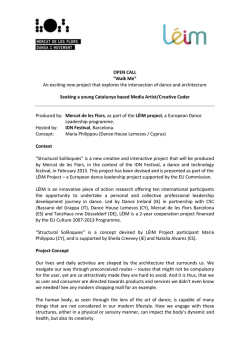 OPEN CALL &ldquo;Walk Me&rdquo; An exciting new project - Mercat de les flors