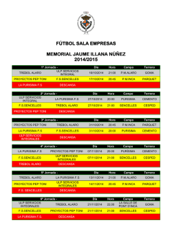 Calendario Memorial Jaume Illana N&uacute;&ntilde;ez - aideb