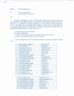 Radio Message Dated 30 September 2014 RE - BFP Region 4A