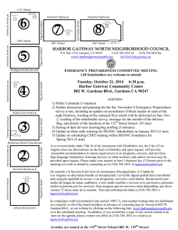 HARBOR GATEWAY NORTH NEIGHBORHOOD COUNCIL Tuesday