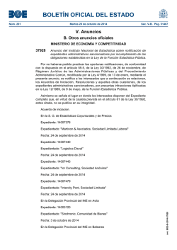 Anuncio 37928 del BOE n&uacute;m. 261 de 2014 - BOE.es