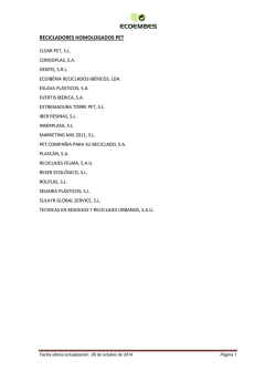 Listado de Recuperadores/Recicladores homologados - Ecoembes