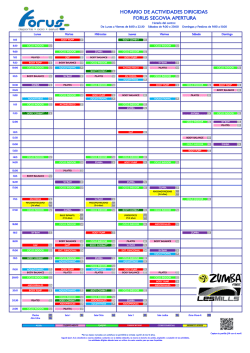 horario de actividades dirigidas forus segovia apertura