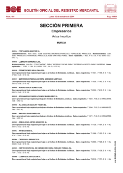 Actos de MURCIA del BORME n&uacute;m. 195 de 2014 - BOE.es