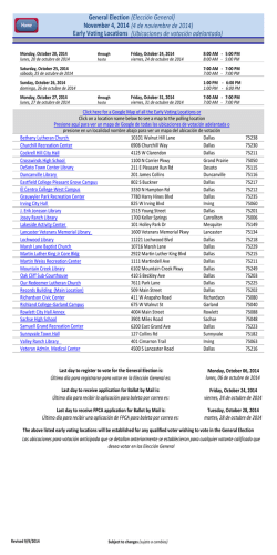 (4 de noviembre de 2014) (Ubicaciones de votaci&oacute;n adelantada