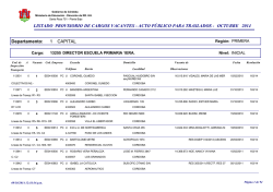 listado de vacantes region primera traslados - Gobierno de la