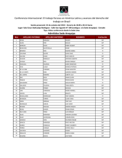 Admitidos Sede Arequipa Conferencia Internacional: El trabajo