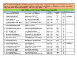 HIJOS DE PERSONAL DE APOYO Y ASISTENCIA A LA EDUCACI&Oacute;N