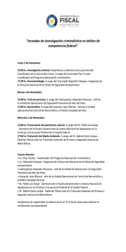 &ldquo;Jornadas de investigaci&oacute;n criminal&iacute;stica en delitos de competencia