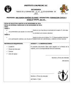INSTITUTO CALMECAC S.C. SECUNDARIA TAREAS DE LA