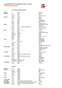 CALENDARIO 2015 II - Federaci&oacute;n H&iacute;pica de Madrid