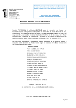 Natalidad ADMITIDOS PROVISIONAL - Universidad de Extremadura