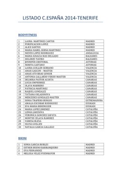 LISTADO C.ESPA&Ntilde;A 2014-TENERIFE - xsfitnessmagazine.com