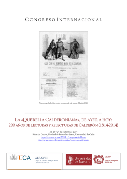 querella calderoniana&raquo;, de ayer a hoy - Universidad de Navarra