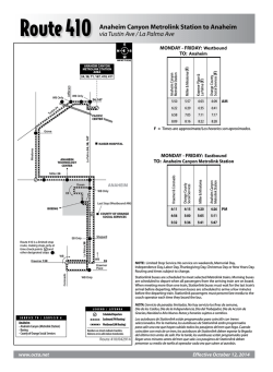 Route 410 Anaheim Canyon Metrolink Station to Anaheim via Tustin