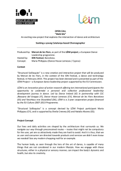 OPEN CALL &ldquo;Walk Me&rdquo; An exciting new project - Mercat de les flors