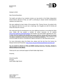 October 8, 2014 Dear Parents/Guardians - Dallas Independent