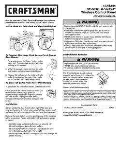 WARNING CAUTION WARNING CAUTION - LiftMaster