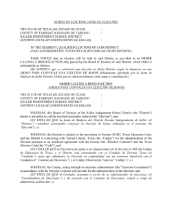 notice of election (aviso de elecci&oacute;n) - Keller Independent School