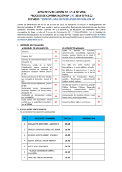 acta de evaluaci&oacute;n de hoja de vida proceso de contrataci&oacute;n n&ordm; 271