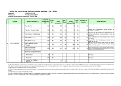 Tarifas del servicio de distribuci&oacute;n de se&ntilde;ales ( TV Cable) - comteco