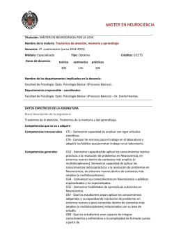 Trastornos de atenci&oacute;n, memoria y aprendizajes