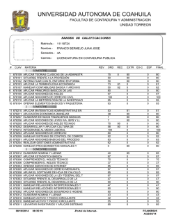 UNIVERSIDAD AUTONOMA DE COAHUILA - Fca