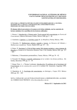 filosof&iacute;a de la ciencia y soc. del c. - Facultad de Ciencias Pol&iacute;ticas y