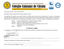 Conferencia para padres de familia - Colegio Calasanz C&uacute;cuta