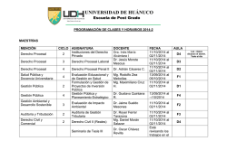 Horario - Escuela de Post Grado - UDH