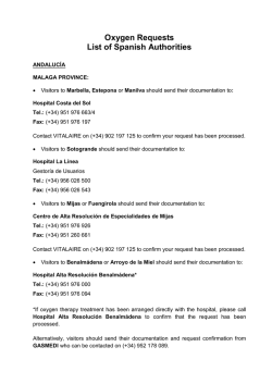 Oxygen: List of Spanish Authorities - Health Care In Spain