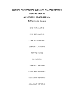 ESCUELAS PREPARATORIAS QUE PASAN A LA FASE - ITCJ