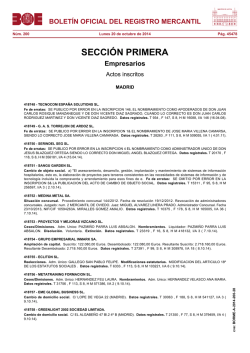 Actos de MADRID del BORME n&uacute;m. 200 de 2014 - BOE.es